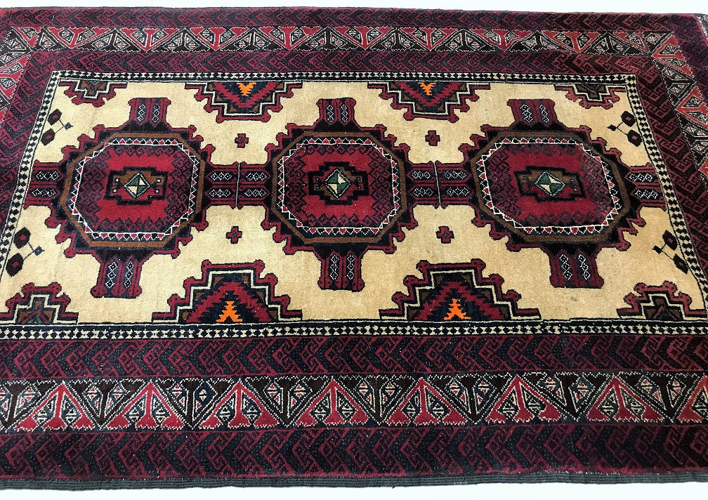 1.8x1.1m Tribal Balouchi Persian Rug