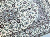 2.2x1.4m Beige Persian Kashan Rug