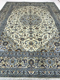 3.4x2.4m Beige Persian Kashan Rug