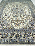 3.4x2.4m Beige Persian Kashan Rug
