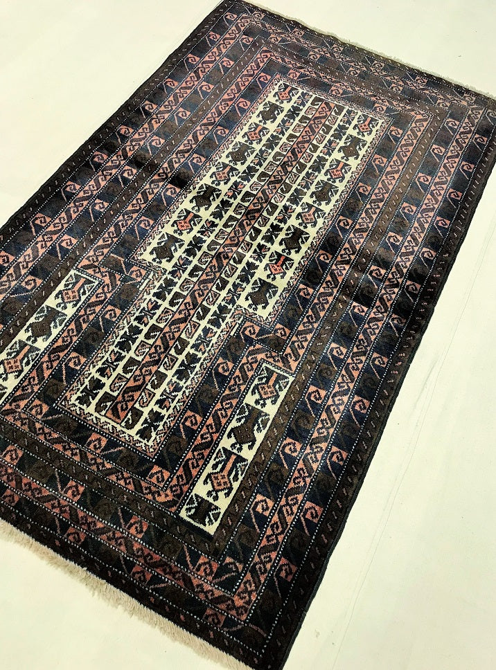 1.5x1m Vintage Prayer Balouchi Rug