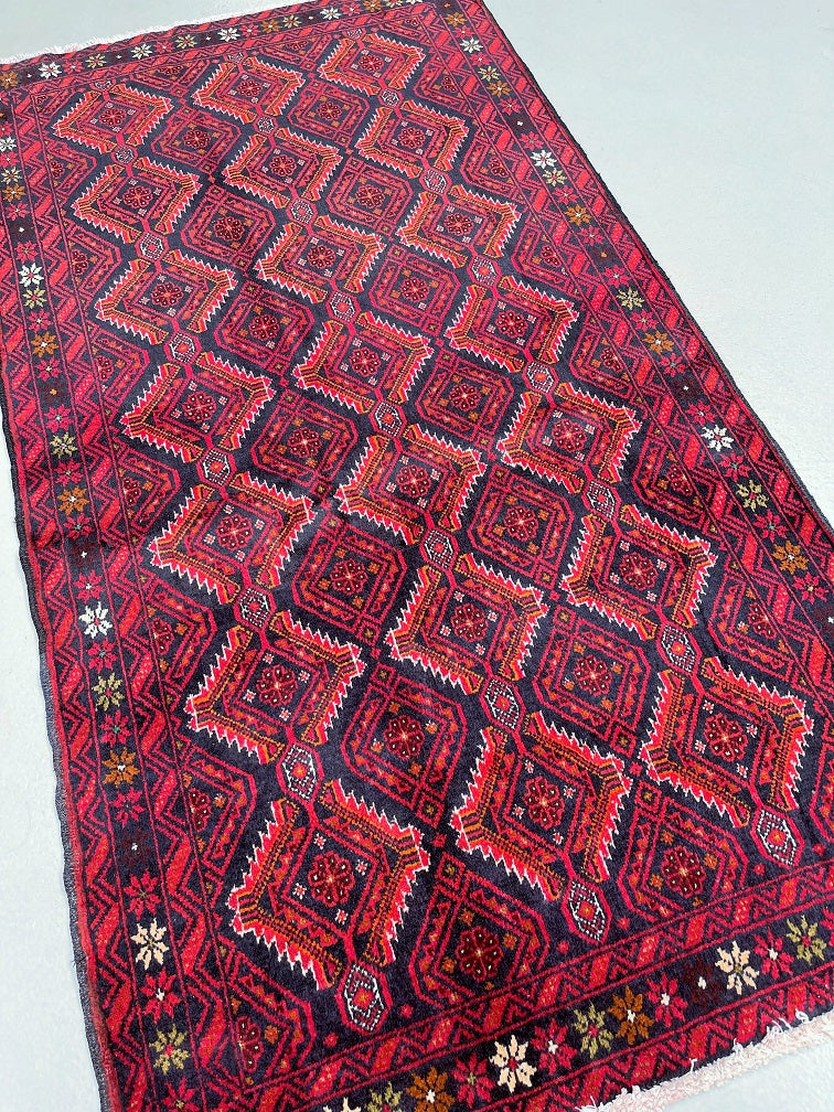 1.7x0.9m Tribal Persian Balouchi Rug