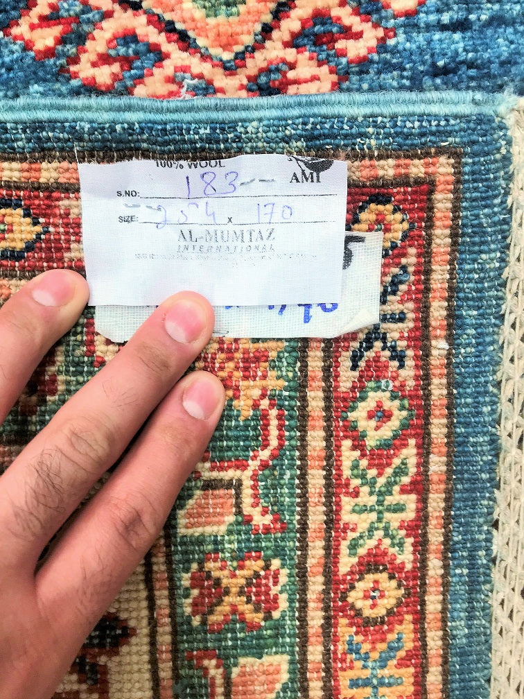 2.5x1.7m Afghan Super Kazak Rug