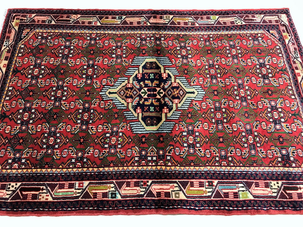 1.5x1m Tribal Hamedan Persian Rug
