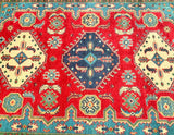 1.9x1.5m Tribal Kazak Afghan Rug