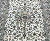 2.1x1.4m Beige Kashan Persian Rug