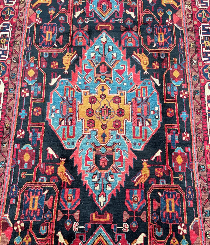 3.3x1.5m Tribal Persian Hamedan Rug