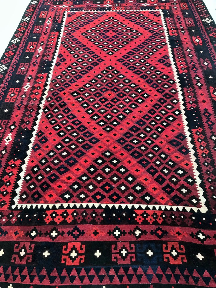 Tribal Afghan Meymaneh Kilim Rug 4x2.4m