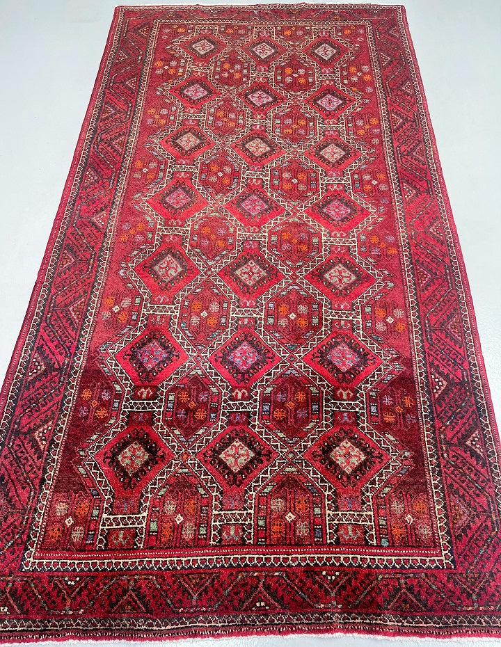 3x1.5m Vintage Balouchi Persian Rug | Handmade Tribal Oriental Rug ...