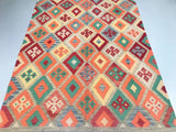 2x1.5m Vibrant Afghan Kilim Rug