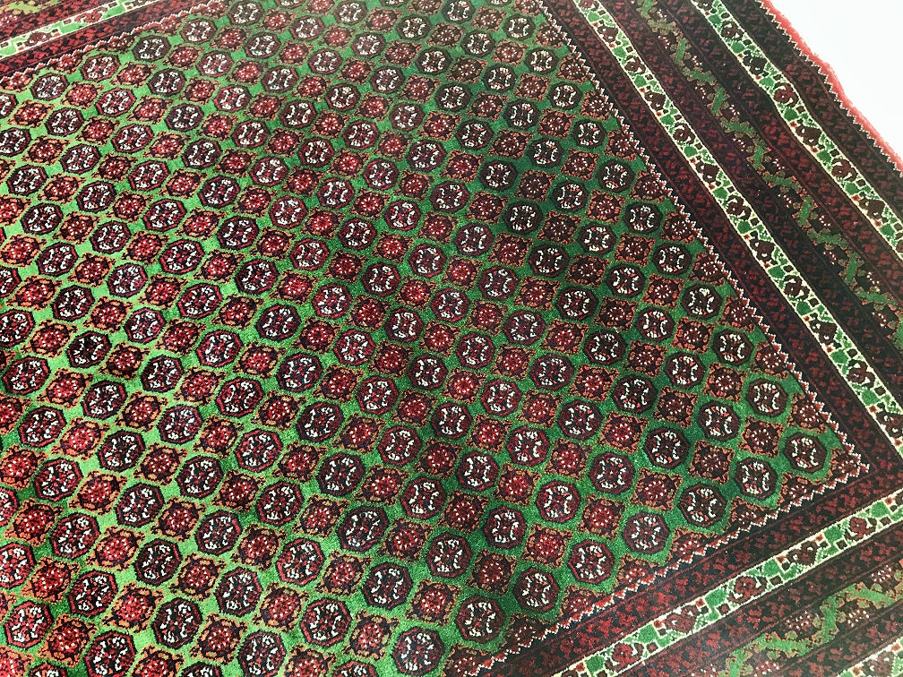 2x1.5m Emerald Green Muri Gul Afghan Rug
