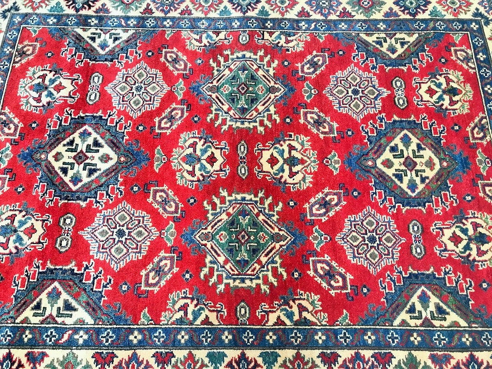 2x1.5m Tribal Kazak Afghan Rug