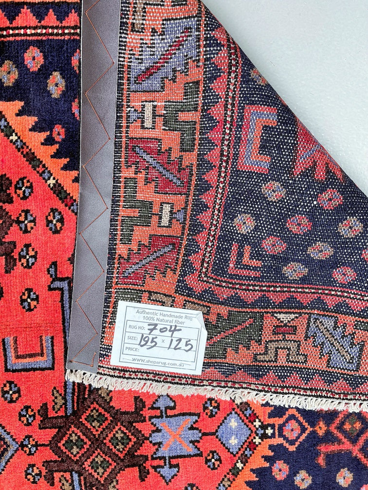 1.95x1.25m Tribal Persian Zanjan Rug