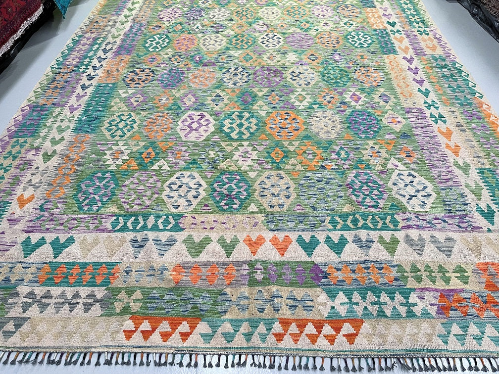 Waziri Rug Tribal Afghan Waziri Kilim Rug 3.7x2.7m