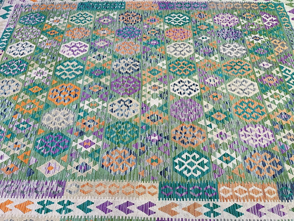 Waziri Rug Massive room size Boho design handmade Afghan Waziri kilim rug 369x266cm