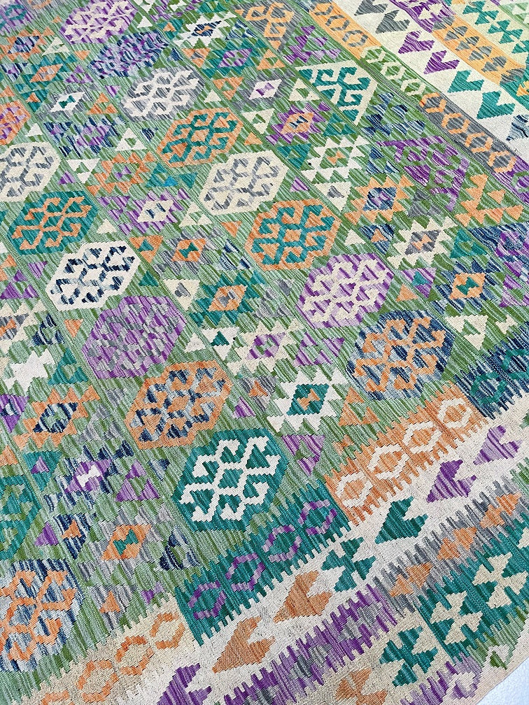 Waziri Rug Tribal Afghan Waziri Kilim Rug 3.7x2.7m
