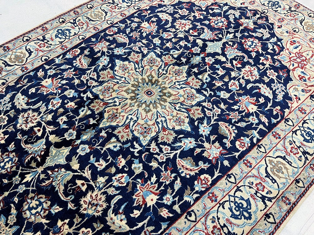 2x1.3m Nain Persian Rug | Wool And Silk Handmade Traditional Rug – shoparug