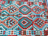 Pure wool hand woven Afghan Kyber kilim rug 190x158cm