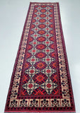 3m long Merino wool hand knotted Afghan Roshnai hall runner rug Australia