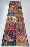 Lambs wool hand knotted Afghan super Kazak hall runner rug 303x82cm