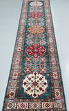 Certified Hand&nbsp;Knotted Afghan Kazak Hall Runner 308x83cm