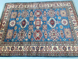 Fine lambs wool hand knotted Afghan super Kazak rug 198x151cm Perth