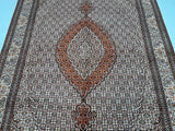 High quality full room size fish design Persian Tabriz rug 295x197cm 