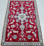 Dense pure wool hand knotted Persian Nain rug 140x90cm Shoparug