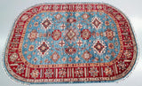 Room size wool handmade Afghan royal Kazak oval rug 2.5x1.8m Perth