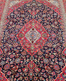 Rare large room size handmade vintage Persian Kashan rug signed 340x255cm