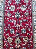 4.2m long fine silk inlaid handmade Persian Nain hall runner rug Australia