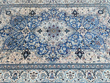 Superfine large room size wool and silk Persian Nain rug 340x220cm Australia