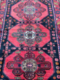 Pure wool geometric hand knotted village Persian Zanjan rug 198x135cm