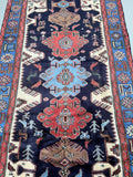 Wool geometric nomadic design handmade Persian Khamseh rug 2.2x1.3m Perth