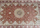 Pure Silk Persian Qum Rug Signed 2x1.3m For Australian Homes.