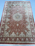 2x1.3m Pure Silk Persian Qum Rug - shoparug
