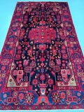 Full room size pure wool handmade vintage Persian Nahavand rug 281x155cm