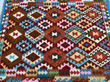 Bohemian Hand Woven Afghan Meymaneh Kilim Rug